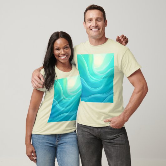 T-shirt Blue Ocean Serenity Waves Abstrait Design (Unisexe)