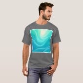 T-shirt Blue Ocean Serenity Waves Abstrait Design (Devant entier)