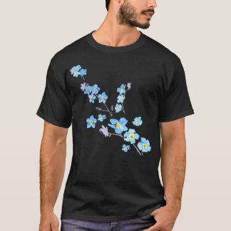 T-shirt Blue Oubliez-Moi Pas La Peinture Aquarelle