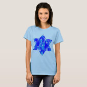T-shirt Blue Paint Splatter Étoile juive (Devant entier)