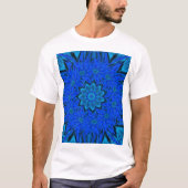 T-shirt Blue Peony of Spring Bohemian Floral Graphic (Devant)