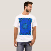 T-shirt Blue Peony of Spring Bohemian Floral Graphic (Devant entier)