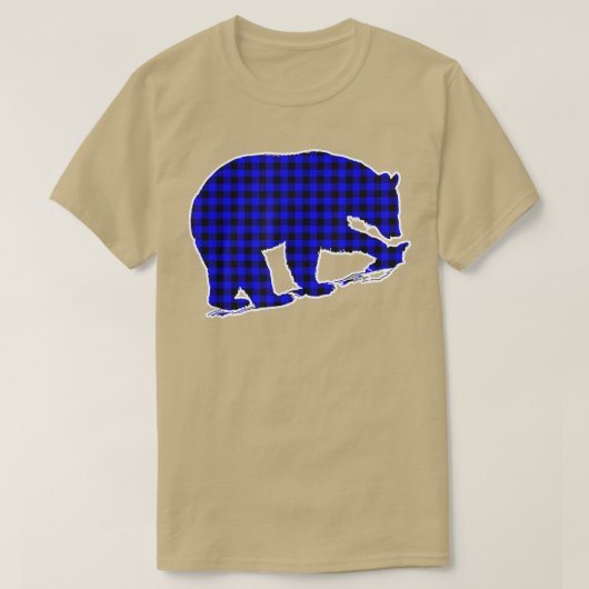T-shirt Blue Plaid Bear 453 (Design devant)