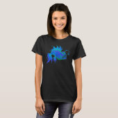 T-shirt Blue Psychedelic Anglerfish Deep Sea Angler Fish (Devant entier)