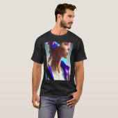 T-shirt Blue Purple Dynamic Multicolor Woman Look Glam (Devant entier)