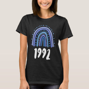 T-shirt Blue Rainbow Année De Naissance 1992 Anniversaire