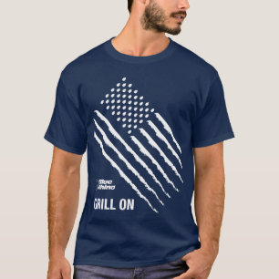 T-shirt Blue Rhino "American Flag : Grill On" Hommes