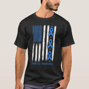 T-shirt Blue Ribbon Américain Drapeau américain Sensibilis