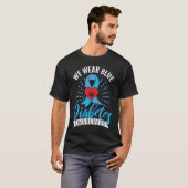 T-shirt Blue Ribbon Diabetes Warrior Support Diabetes Awar (Devant entier)