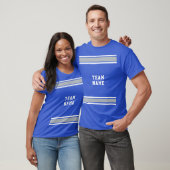 T-shirt Blue Silver & White Sports Jersey Nom de l'équipe (Unisexe)