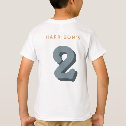 T-shirt Blue Smile Two Cool Dude Boys 2nd Birthday (Dos)