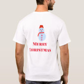 T-shirt Blue snowman Noël merveille Noël ajouter le nom (Dos)