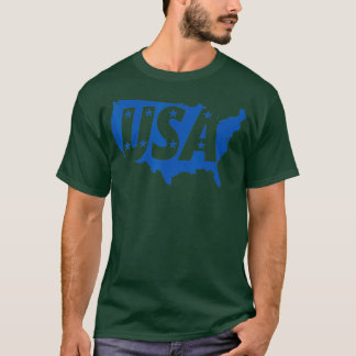 T-shirt Blue Stars USA États-Unis Carte Love America Of