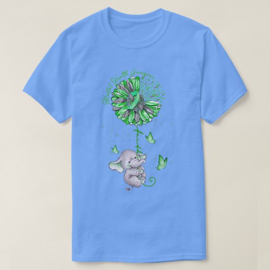 T-shirt Blue Sunflower Elephan Outfit Spread Mental Health (Design devant)