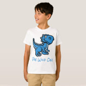 T-shirt Blue T Rex Dinosaur Nom personnalisé (Devant entier)