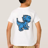 T-shirt Blue T Rex Dinosaur Nom personnalisé (Dos)