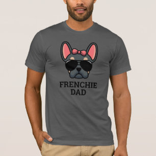 T-shirt Blue Tan French Bulldog Frenchie Chien Papa T-shir