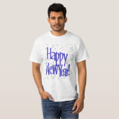 T-shirt Blue Text w/Confetti - Happy New Year (Devant entier)