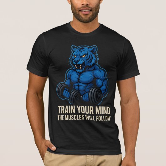 T-shirt Blue Tiger Power | Train Your Mind First (Devant)