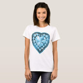 T-shirt Blue Topaz Gem Heart (Devant entier)