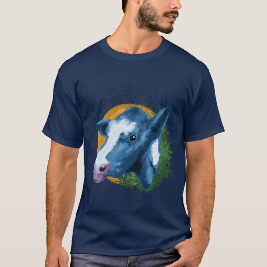 T-shirt Blue UC Davis Cow (Devant)