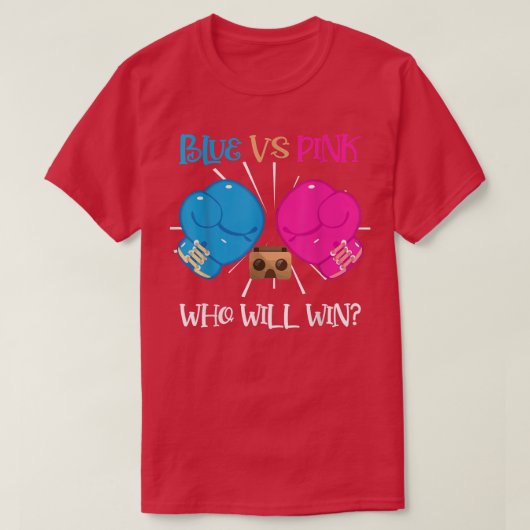 T-shirt Blue vs Pink Boing Gender Reveal party Ideal (Design devant)
