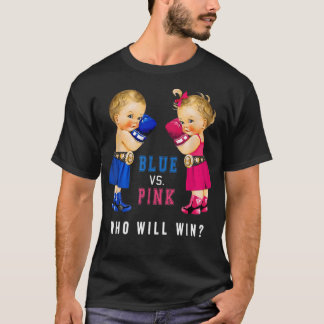 T-shirt Blue vs Pink Boxing Babies Gender Reveal Party T-4