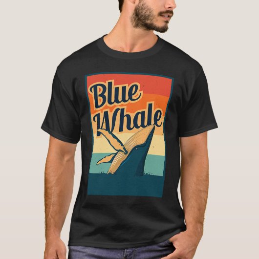 T-shirt Blue Whale Sea Diving Maritime Waves Nature Protec (Devant)