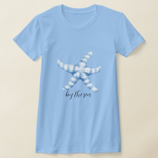 T-shirt Blue White Starfish Beach (Poser)