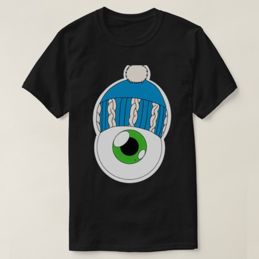 T-shirt Blue Winter Casquette Eyeball Green Iris (Design devant)