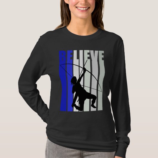 T-shirt Blue Womens Believe Archery Inspirational Archer G (Devant)