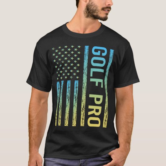 T-shirt Blue Yellow Golf Pro (Devant)