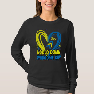 T-shirt Blue Yellow Heart 21 World Down Syndrome Sensibili