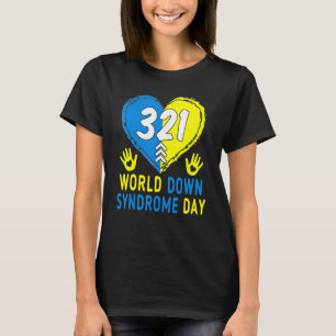 T-shirt Blue Yellow Heart 21 World Down Syndrome Sensibili