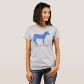 T-shirt Blue Zebra Dots Stripes Un Des Animaux Amusants (Devant entier)