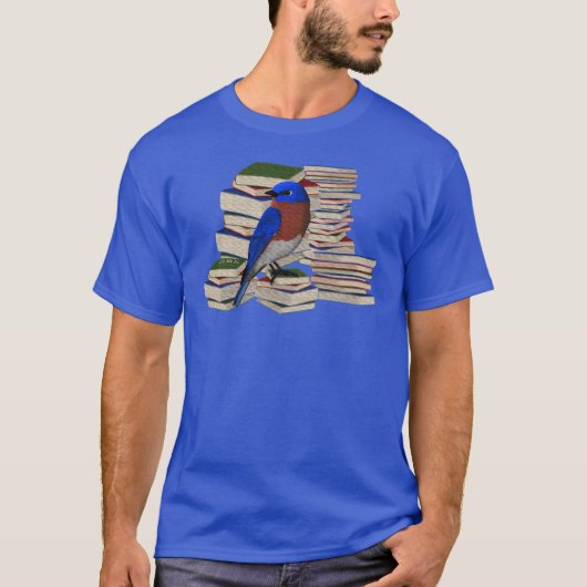 T-shirt Bluebird Birds and Books Lecture Oiseaux Regarder  (Devant)