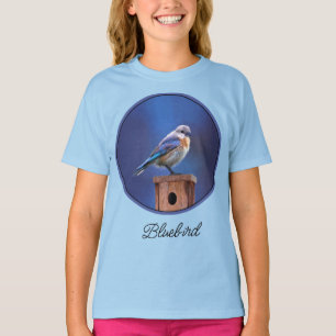 T-shirt Bluebird (female) Painting - Bird Art T-S original