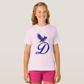 T-shirt Bluebird Monogram Initiale D Élégant (Devant entier)