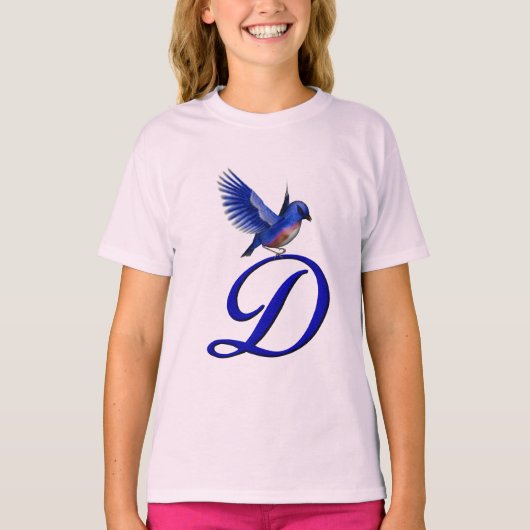T-shirt Bluebird Monogram Initiale D Élégant (Devant)