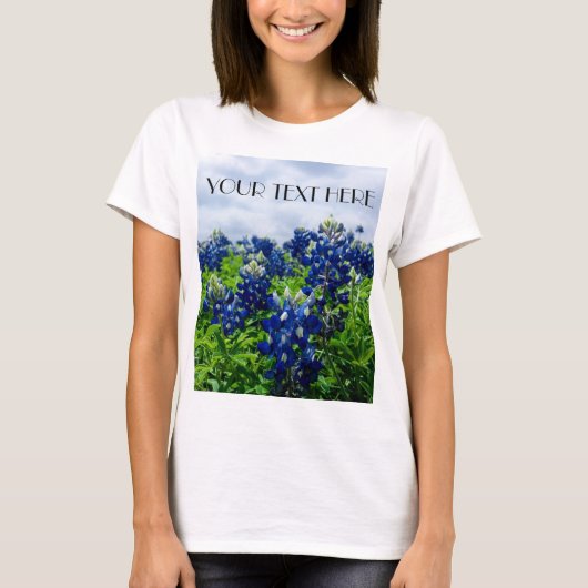 T-shirt Bluebonnets Blue Flowers Texas texan Floral (Devant)