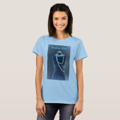 T-shirt Blues de mode perles bleues sur Mannequin Chic (Devant entier)