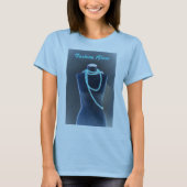 T-shirt Blues de mode perles bleues sur Mannequin Chic (Devant)