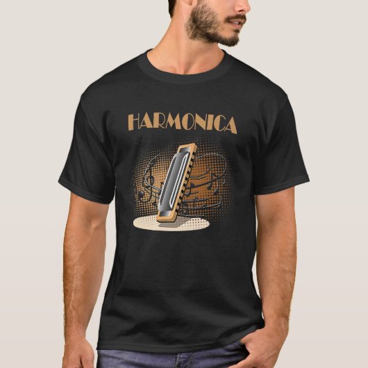 T-shirt Blues Harmonica mouth organ harmonicist 1 (Devant)