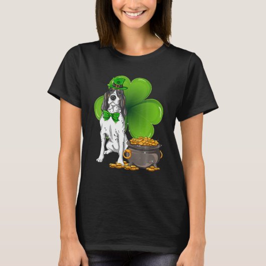 T-shirt Bluetick Coonhound Dog irlandais Leprechaun Saint  (Devant)