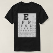 T-SHIRT BLURRY EYE CHART VISION TEST FUNNY JOKE EYEGLASSES (Design devant)