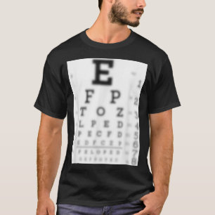 T-SHIRT BLURRY EYE CHART VISION TEST FUNNY JOKE EYEGLASSES