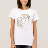 T-shirt Blush Floral Wreath Mère De La Mariée (Devant)