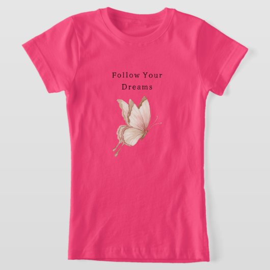 T-Shirt Blush Pink Cream Butterfly Dreams (Poser)