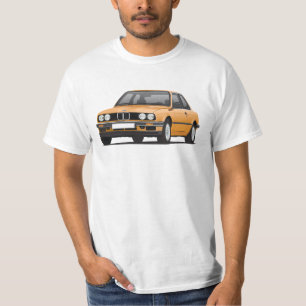 T-shirt BMW E30 (3-series), illustration, orange
