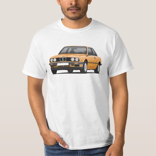 T-shirt BMW E30 (3-series), illustration, orange (Devant)
